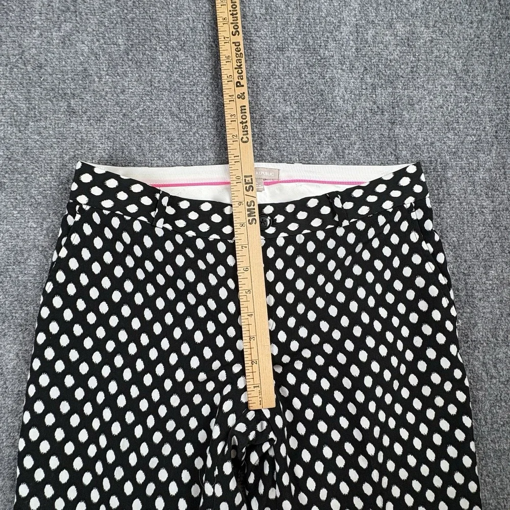 Banana Republic Pants Women 6 Black White Polka‎ Dot Soft Camden Classic Preppy